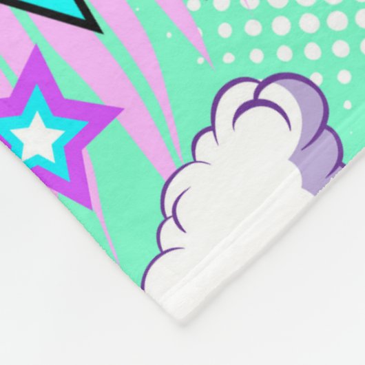 Couverture Polaire Motif Neon Lightning Bolts & Stars (Coin)