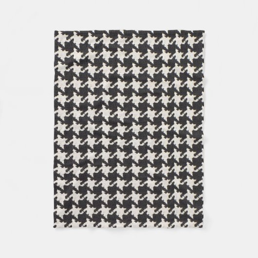 Couverture Polaire Motif noir blanc Houndstooth (Devant)