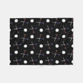 Couverture Polaire Motif noir de lacrosse (Devant (Horizontal))