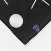 Couverture Polaire Motif noir de lacrosse (Coin)