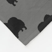 Couverture Polaire Motif noir de silhouettes de Pomeranian (Coin)