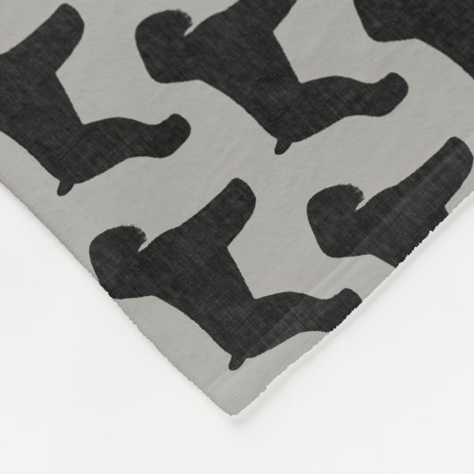 Couverture Polaire Motif noir de silhouettes de Terrier de Russe (Coin)