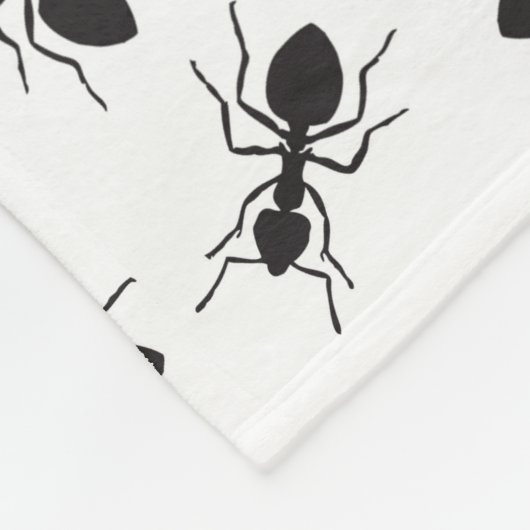 Couverture Polaire Motif noir drôle de fourmis (Coin)
