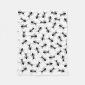 Couverture Polaire Motif noir drôle de fourmis (Devant)