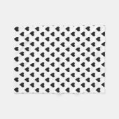 Couverture Polaire Motif noir et blanc de coeur (Devant (Horizontal))