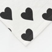 Couverture Polaire Motif noir et blanc de coeur (Coin)