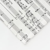 Couverture Polaire Motif noir et blanc de musique de feuille (Coin)