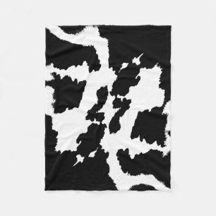 Couverture Polaire Motif noir et blanc d'impression de vache