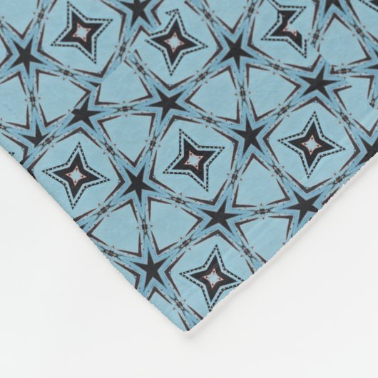 Couverture Polaire Motif noir et bleu Abstrait (Coin)