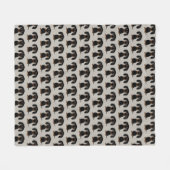 Couverture Polaire Motif noir et bronzage aux cheveux courts mignon (Devant (Horizontal))