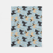 Couverture Polaire Motif noir et bronzage mignon de carlins (Devant)