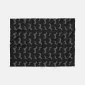 Couverture Polaire Motif noir mignon de teckel (Devant (Horizontal))