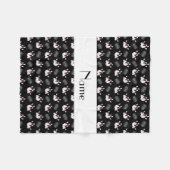 Couverture Polaire Motif noir nommé personnalisé de bowling (Devant (Horizontal))