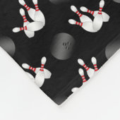 Couverture Polaire Motif noir nommé personnalisé de bowling (Coin)