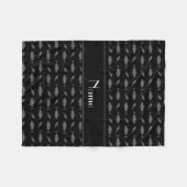 Couverture Polaire Motif noir nommé personnalisé de thon de thonine (Devant (Horizontal))