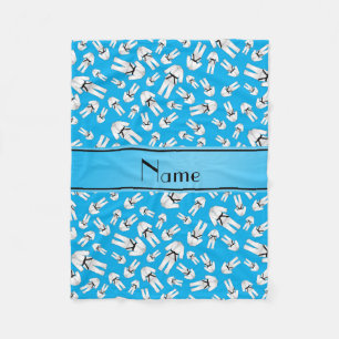 Couverture Polaire Motif nommé personnalisé de karaté de bleu de c