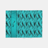 Couverture Polaire Motif nommé personnalisé de natation de turquoise (Devant (Horizontal))