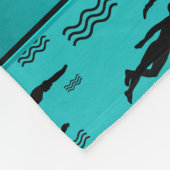 Couverture Polaire Motif nommé personnalisé de natation de turquoise (Coin)