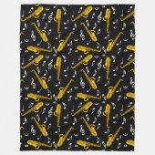 Couverture Polaire Motif note musique saxophone (Devant)