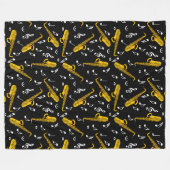 Couverture Polaire Motif note musique saxophone (Devant (Horizontal))