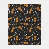 Couverture Polaire Motif Notes de musique Cello (Devant)