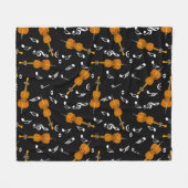 Couverture Polaire Motif Notes de musique Cello (Devant (Horizontal))