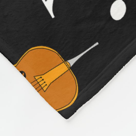 Couverture Polaire Motif Notes de musique Cello (Coin)