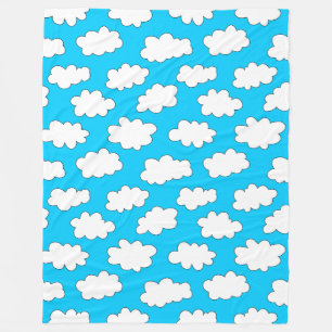 Couverture Polaire Motif nuages fluides