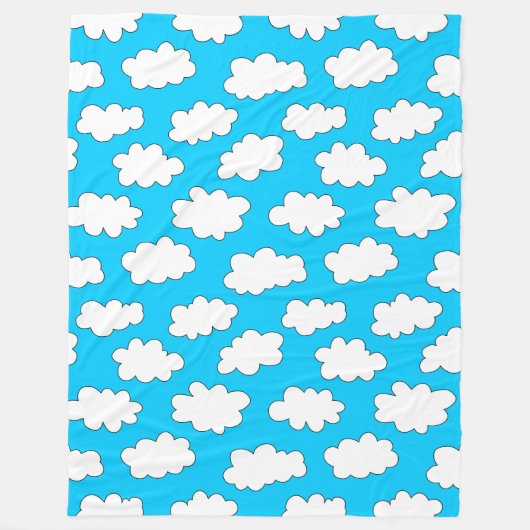 Couverture Polaire Motif nuages fluides (Devant)