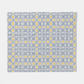 Couverture Polaire Motif numérique Tartan bleu et jaune (Devant (Horizontal))