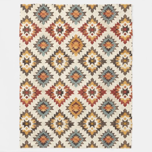 Couverture Polaire Motif occidental Aztec (Devant)