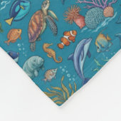 Couverture Polaire Motif Océan (Coin)