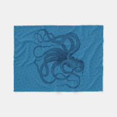 Couverture Polaire Motif octopus et points bleu vintage (Devant (Horizontal))