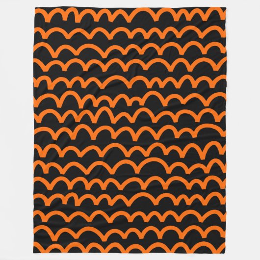 Couverture Polaire Motif ondulé - orange sur noir (Devant)