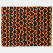 Couverture Polaire Motif ondulé - orange sur noir (Devant (Horizontal))