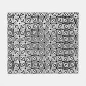 Couverture Polaire Motif Op Art Araignée de cercle blanc noir (Devant (Horizontal))