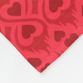 Couverture Polaire Motif optique Coeurs rouges (Coin)