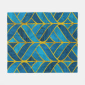 Couverture Polaire Motif or et bleu sur grunge arrière - plan, coutur (Devant (Horizontal))