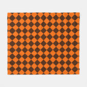 Couverture Polaire Motif Orange Brown Diamond Checker (Devant (Horizontal))