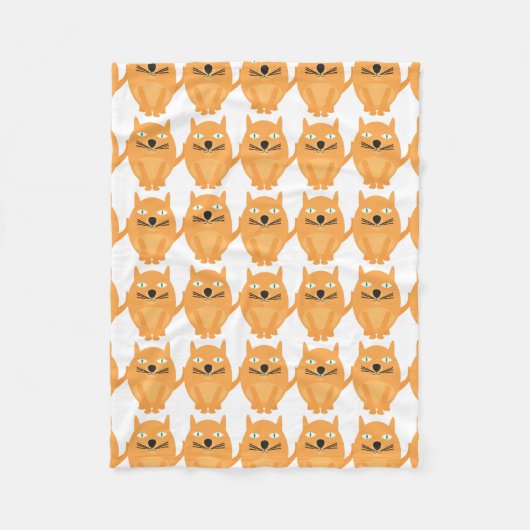 Couverture Polaire Motif Orange Cats (Devant)
