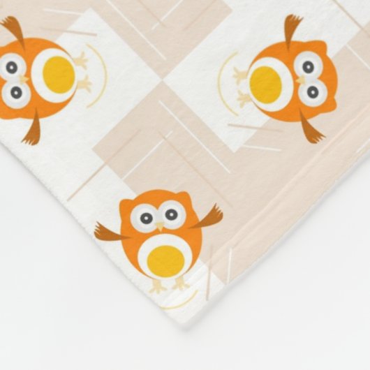 Couverture Polaire Motif orange d'illustration de hibou (Coin)