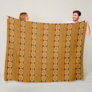 Couverture Polaire Motif orange géométrique africain ethnique