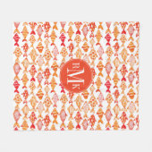 Couverture Polaire Motif orange lumineux de poissons d'aquarelle (Devant (Horizontal))