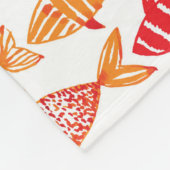 Couverture Polaire Motif orange lumineux de poissons d'aquarelle (Coin)