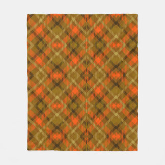 Couverture Polaire Motif orange vert moderne Tartan Plaid Check