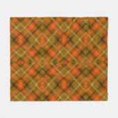 Couverture Polaire Motif orange vert moderne Tartan Plaid Check (Devant (Horizontal))