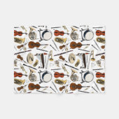 Couverture Polaire Motif Orchestra Instruments (Devant (Horizontal))
