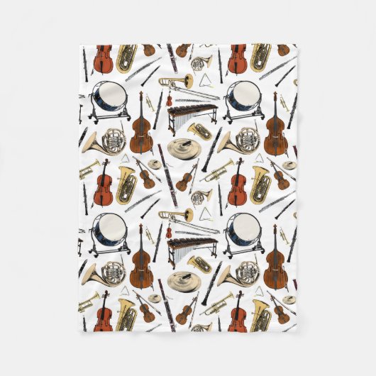 Couverture Polaire Motif Orchestra Instruments (Devant)