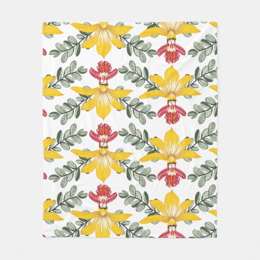 Couverture Polaire motif orchidée (Devant)