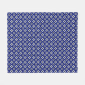 Couverture Polaire Motif Oriental Indigo White Katazome Fleurs (Devant (Horizontal))
